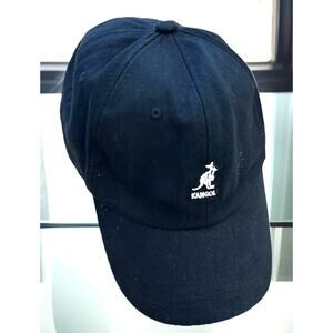 Kangol Logo Fully Embroidered 100% Wool Black Flexfit Baseball Hat